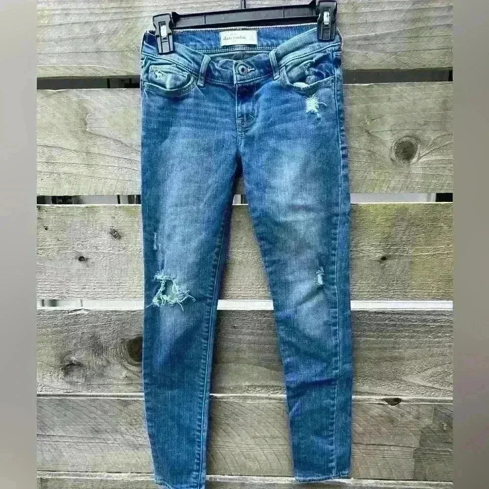 Abercrombie & Fitch Jeans Kids Girls 2 Pairs Lot Bundle 12 Y2K Vintage Retro‎